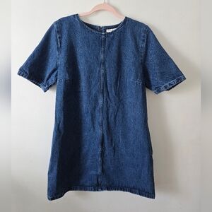 Abercrombie & Fitch Denim Crew Neck Mini Dress Large Tall